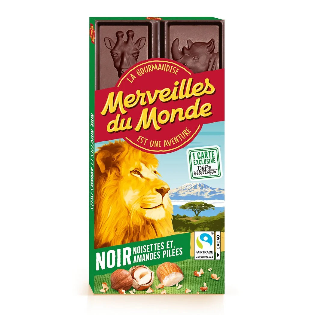 MERVEILLES DU MONDE Dark Chocolate with Hazelnuts and Almonds 100g