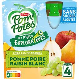 POM'POTES Compotes pomme poire raisin - les p'tits explorateurs les pharaons 4x90g