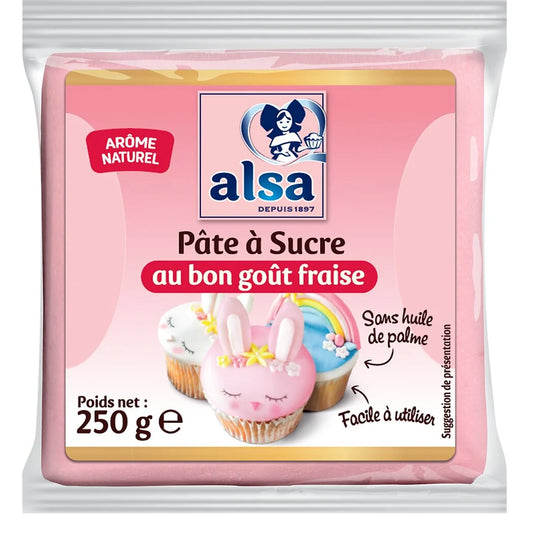 ALSA Pasta de azúcar sabor fresa 250g