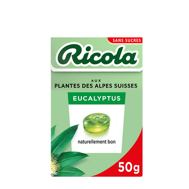 Balas RICOLA sem açúcar com eucalipto e stevia 50g