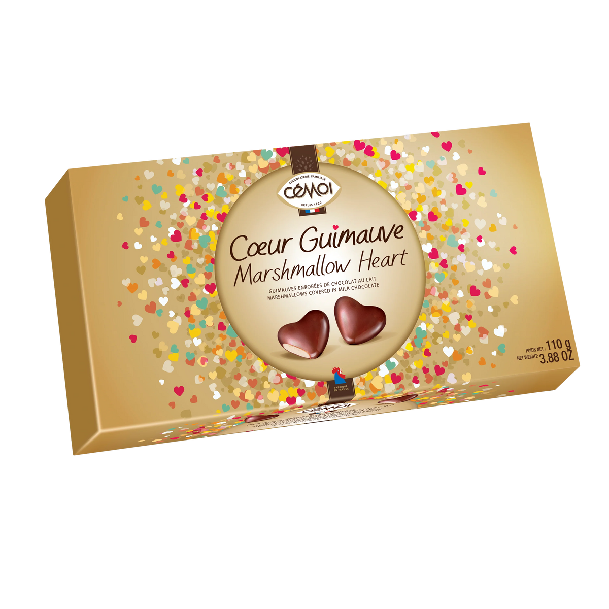 CEMOI - Boîte Cœurs Guimauve Chocolat au Lait 110 g