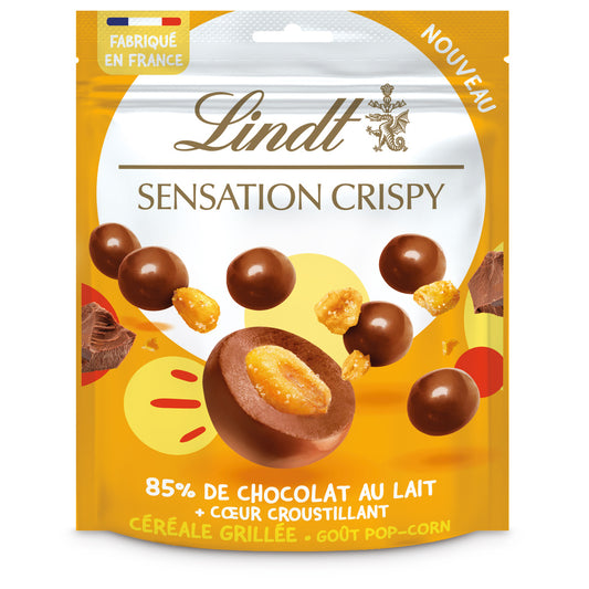 LINDT Chocolat sensation crispy aux céréales grillées 140g