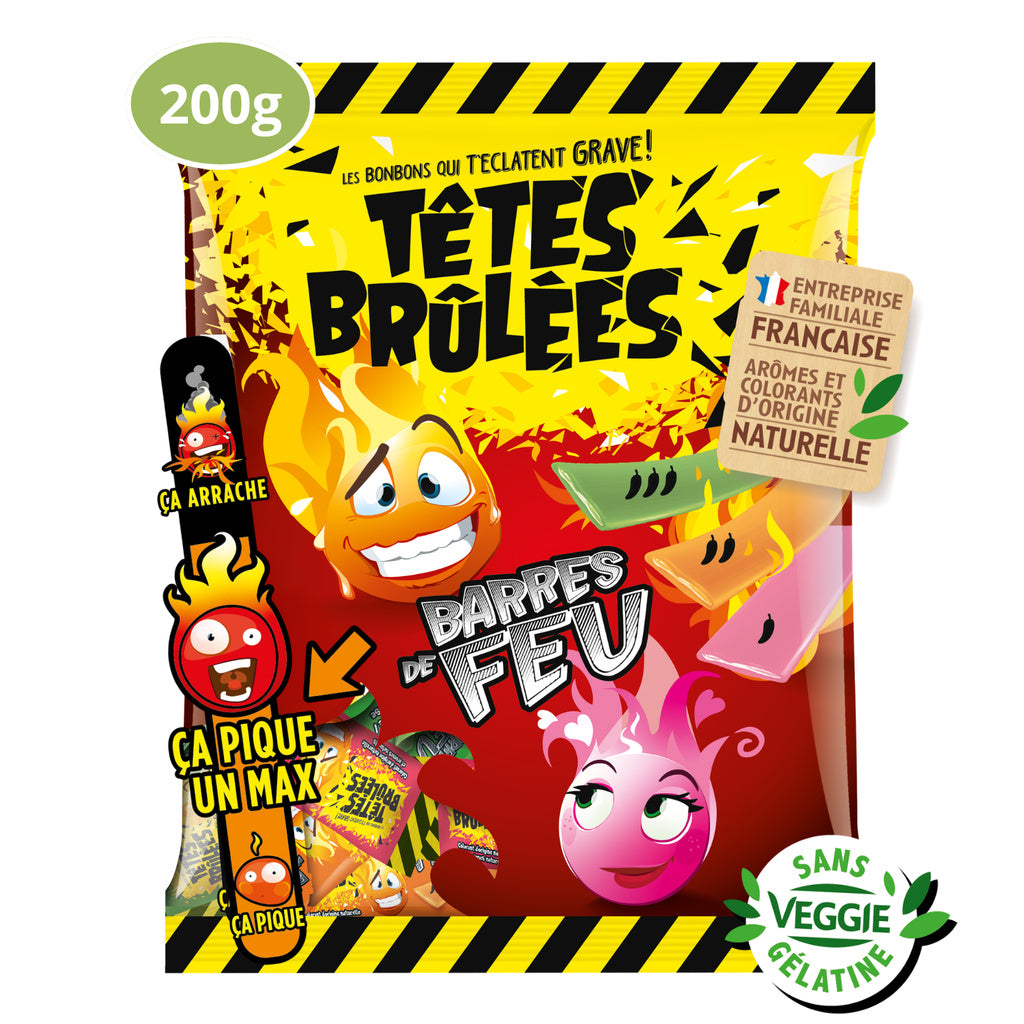 TÊTES BRÛLÉES candies bars of Feu 200g