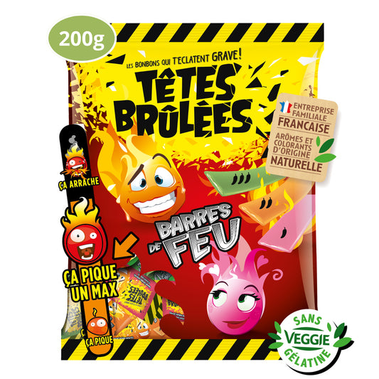 TÊTES BRÛLÉES candies bars of Feu 200g