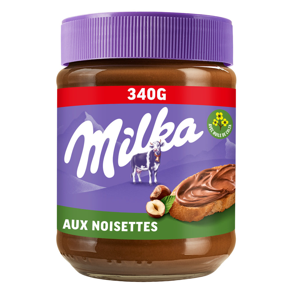 Crema de untar de avellanas MILKA con aceite de colza 340g
