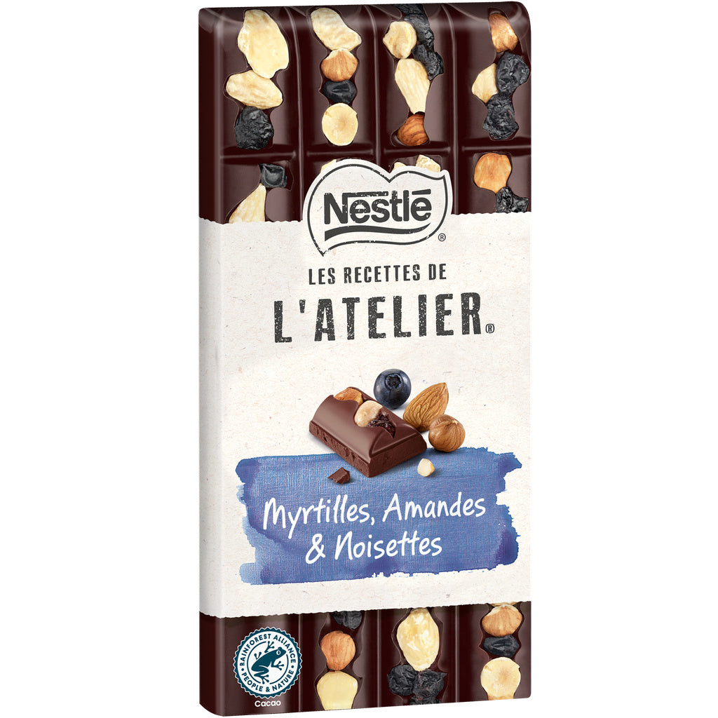Tablete de chocolate amargo NESTLÉ com mirtilos, amêndoas e avelãs 170g