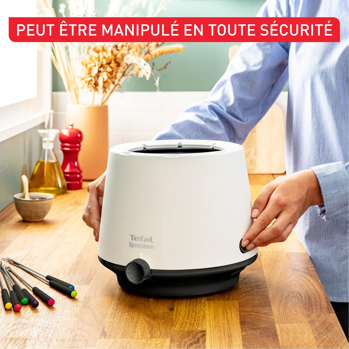 Conjunto de Fondue TEFAL RichesMonts, Antiaderente, 8 Pessoas, Parede Isolada