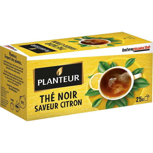 PLANTEUR Lemon-Flavored Black Tea – 25 Tea Bags