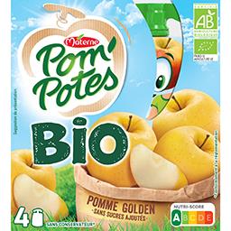 POM'POTES Compotes bio pomme nature 4x90g