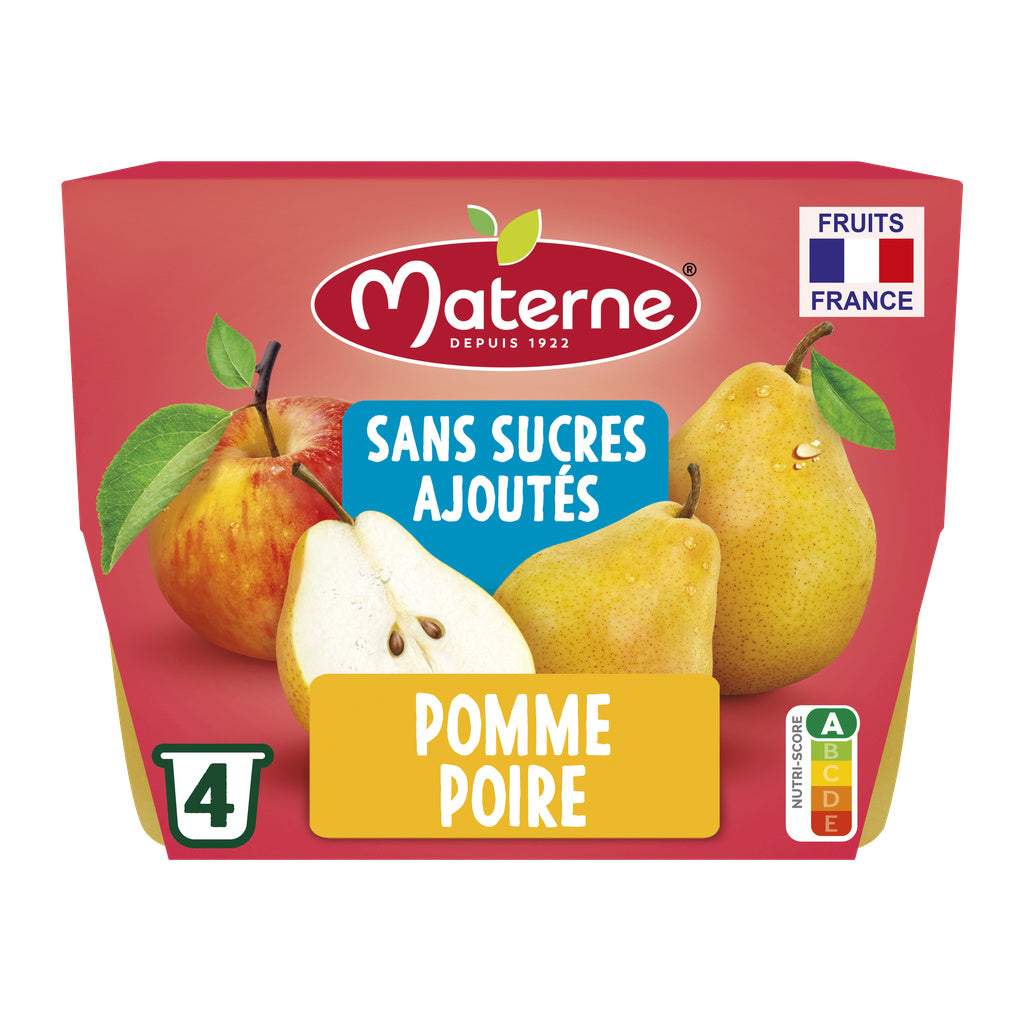 MATERNE No Added Sugars Apple Pear Puree 4x100g