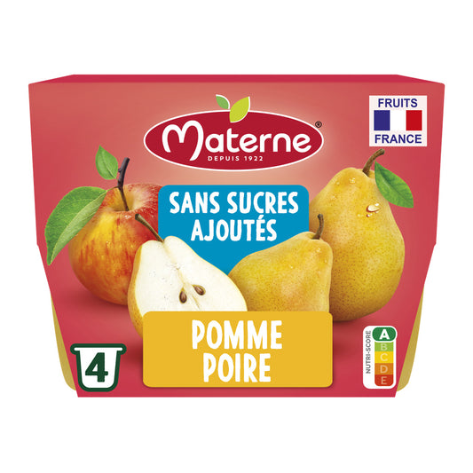 MATERNE No Added Sugars Apple Pear Puree 4x100g
