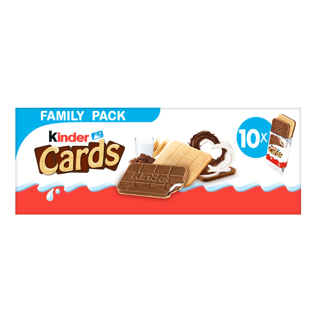 KINDER Biscuits filled wafers milk and with cocoa - Cards 2x10 - 256g