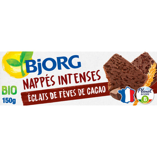 BJORG Biscuits nappé chocolate intense éclats of beans cocoa BIO 150g