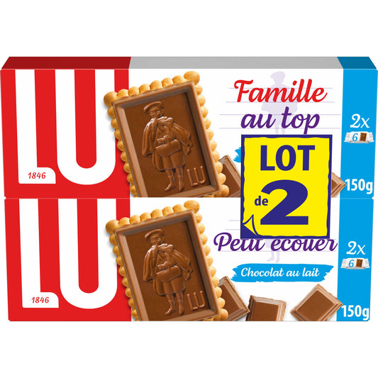 LU Petit Ecolier - Petit butter biscuits with milk chocolate bar 2x150g