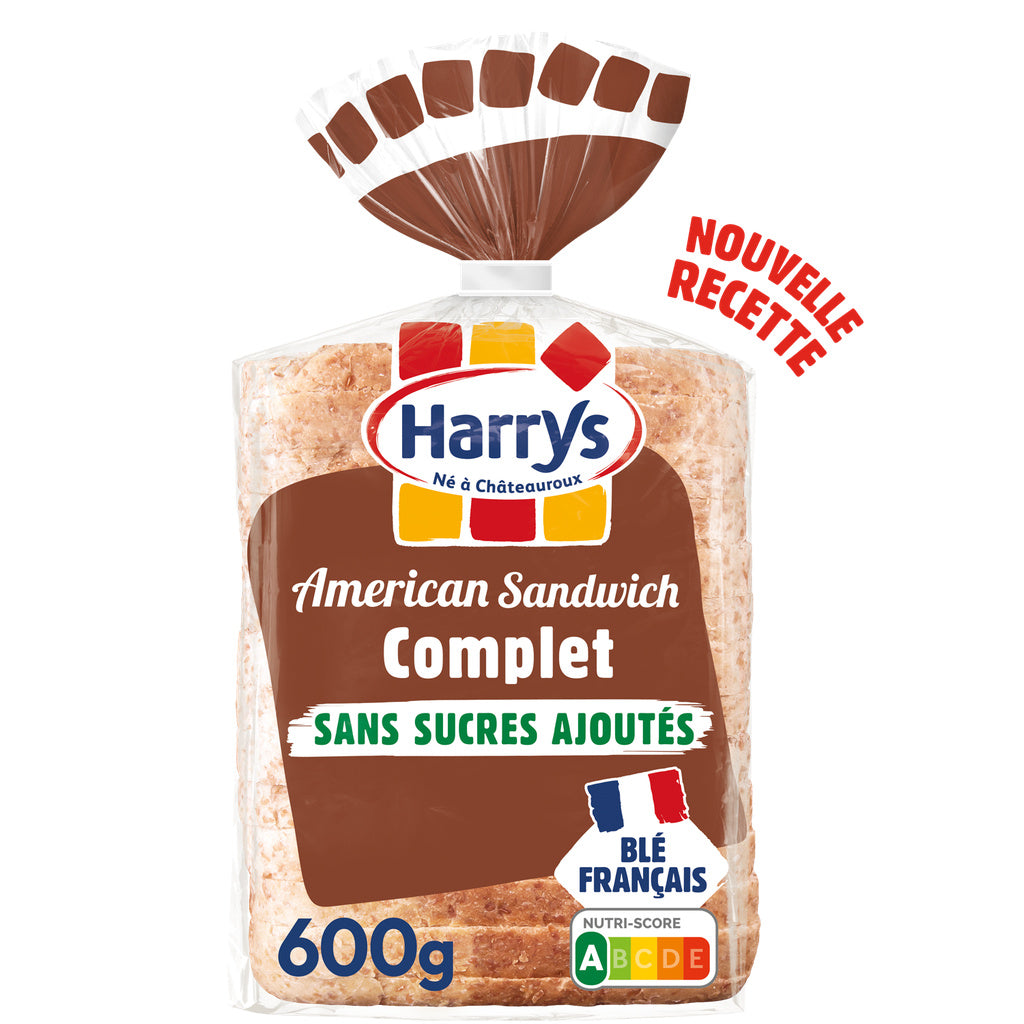 HARRYS sandwich bread complet no added sugar - American Sandwich x14*