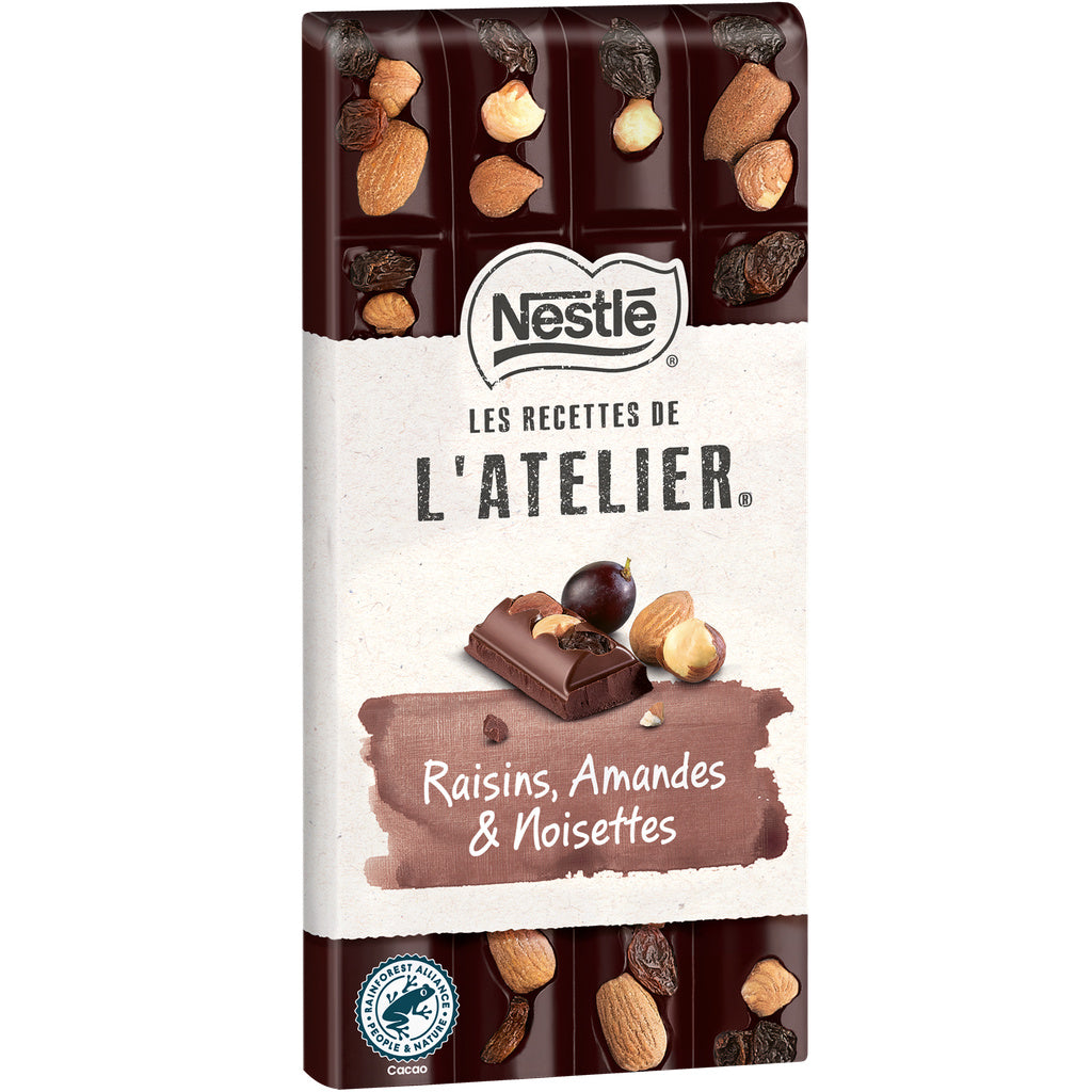 NESTLÉ dark chocolate bar with raisins, almonds and hazelnuts 170g