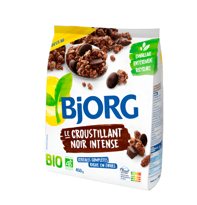 BJORG Le Croustillant Intensives Zartbitterschokoladen-Müsli 450g