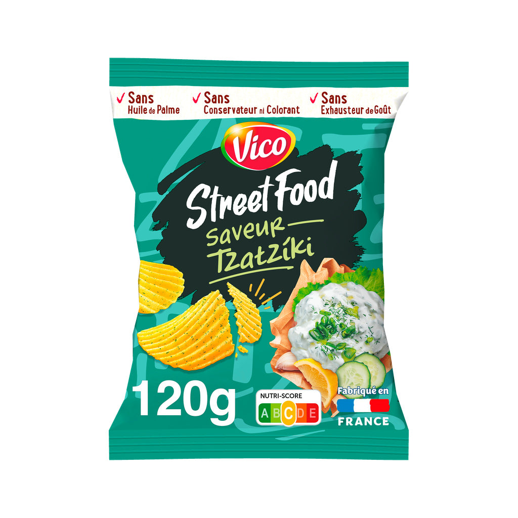 Patatas fritas VICO sabor street food tzatziki 120g