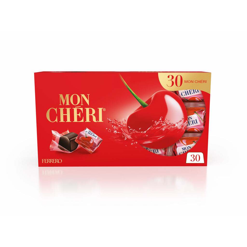 MON CHERI Dark Chocolate Bonbons Filled with Cherry and Liqueur x30