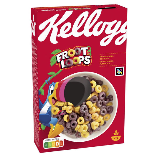 KELLOGG'S Froot Loops cereal with flavor fruité 375g