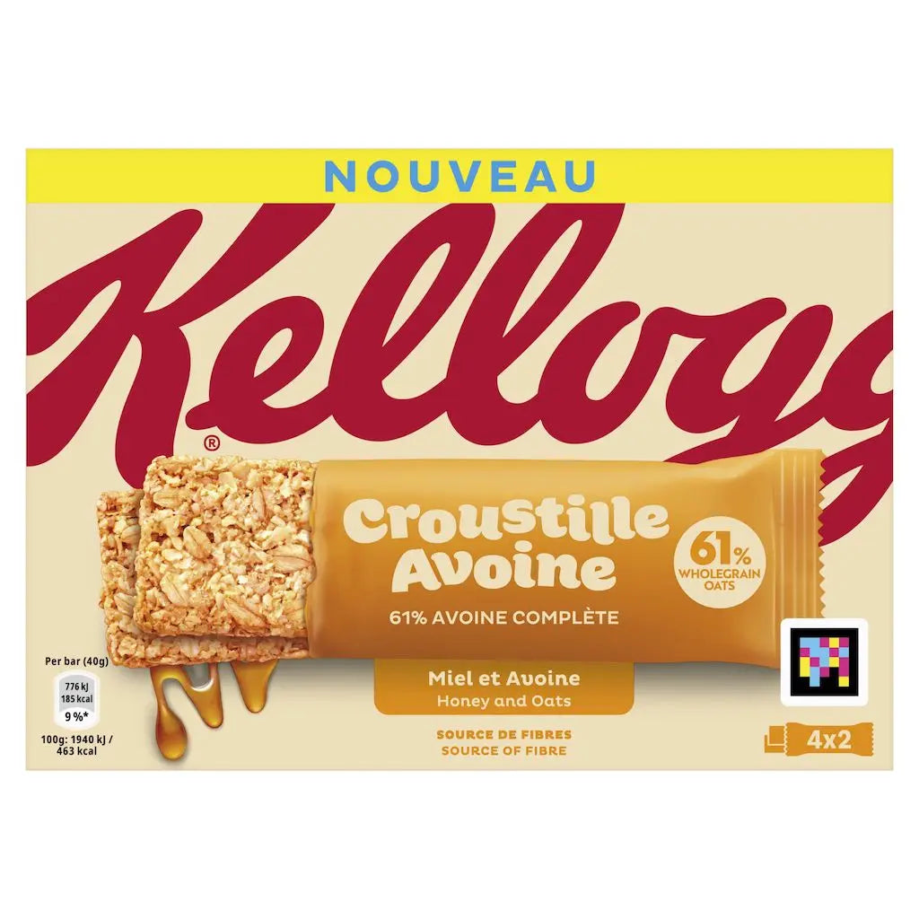 Barras de cereais de aveia e mel KELLOGG'S 4x2 - 160g