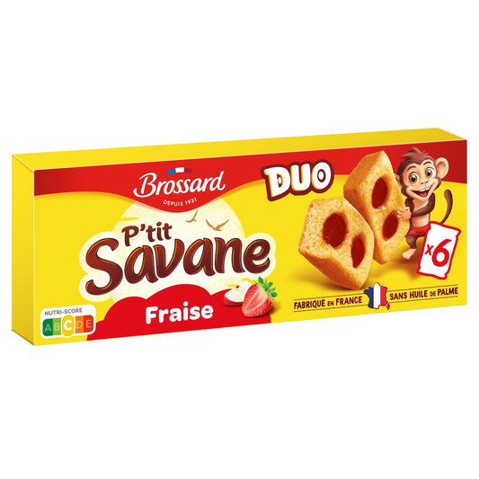 BROSSARD P'tit Savane Duo filled cakes with strawberry 150g