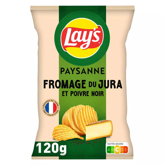 LAY'S ridged chips farmhouse flavor Fromage of Jura and black pepper 120g