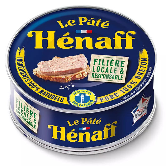 Pâté di maiale HENAFF con sale di Guérande, filetti e prosciutto – Senza conservanti – 154g