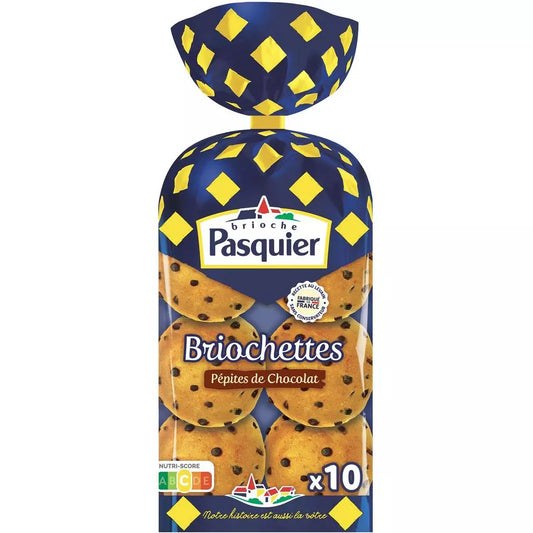 Rollos de Brioche PASQUIER con Chispas de Chocolate 400g