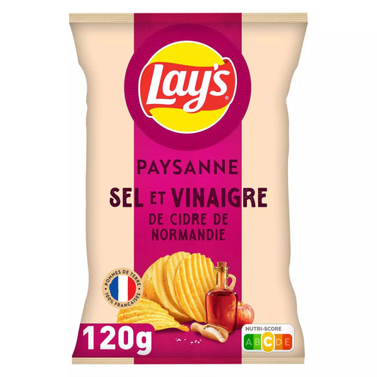 LAY'S ridged chips farmhouse flavor Sel and vinegar of Cidre from Normandy 120g