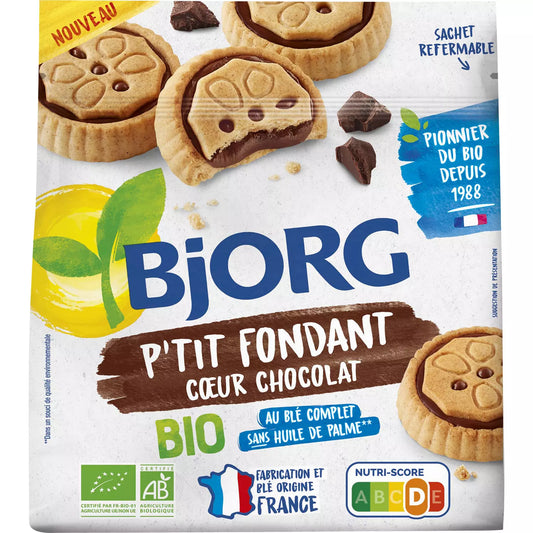 BJORG P'tit Fondant Bio-Kekse mit Schokoladenfüllung 180 g