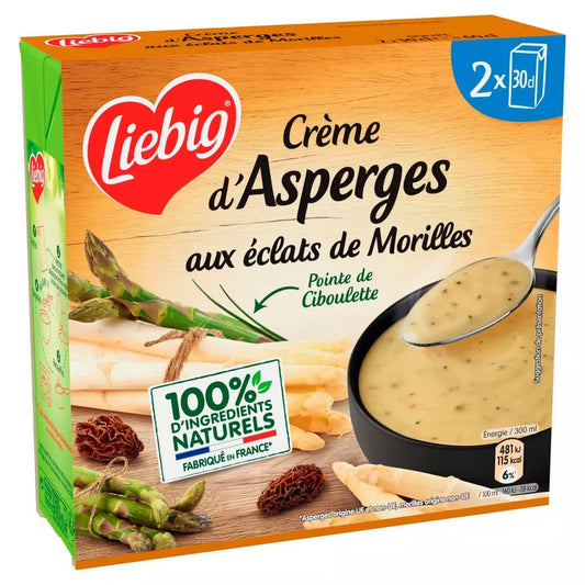 Sopa Crema de Espárragos LIEBIG con Trozos de Morillas (2x300ml) 600ml