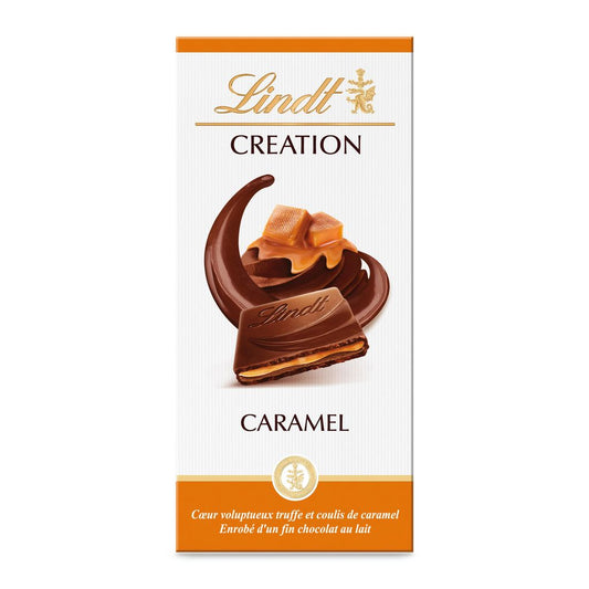 LINDT Création Milk Chocolate Bar Caramel 150g