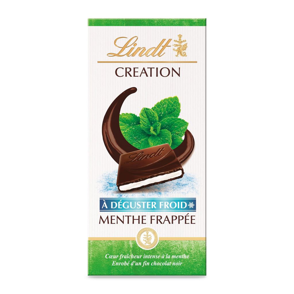Tablette de chocolat noir LINDT Création Menthe Frappée 150g