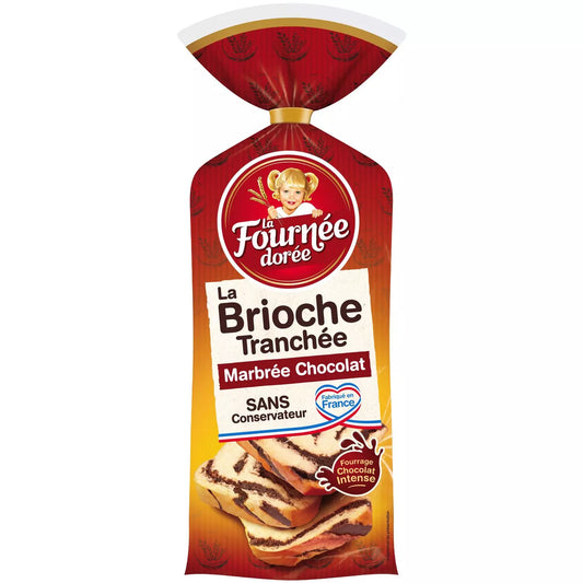 LA FOURNÉE DORÉE Marmorierte Schoko-Brioche Scheiben 400g
