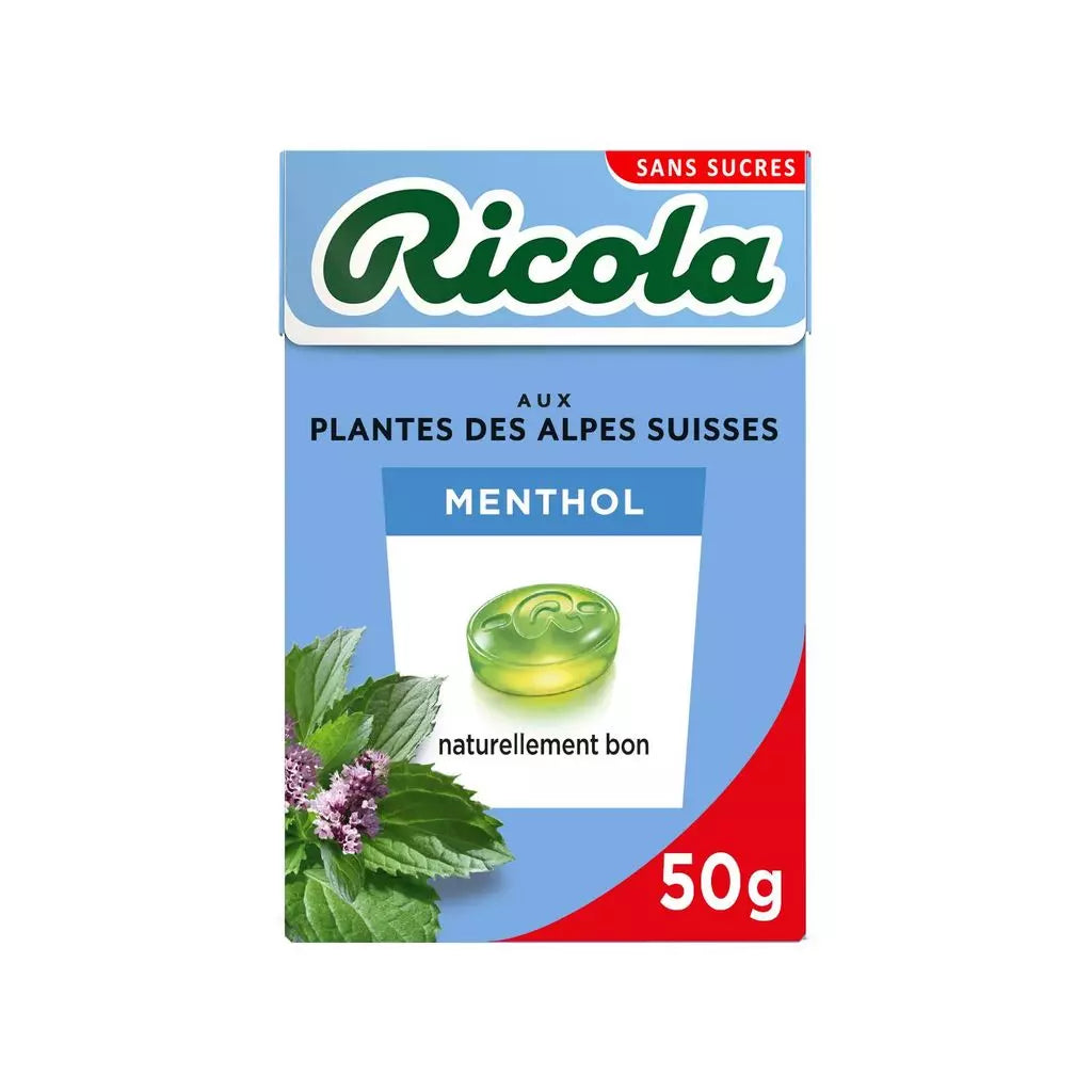 RICOLA Balas Suíças de Ervas Sem Açúcar Sabor Menta 50g