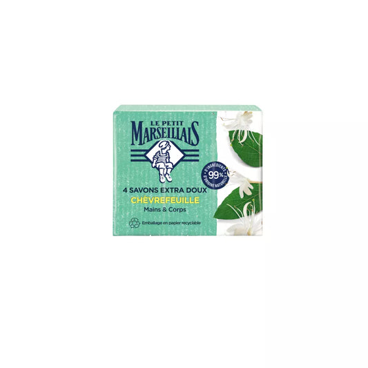 LE PETIT MARSEILLAIS Extra Sanfte Seife Geißblatt Hände und Körper 4x100g