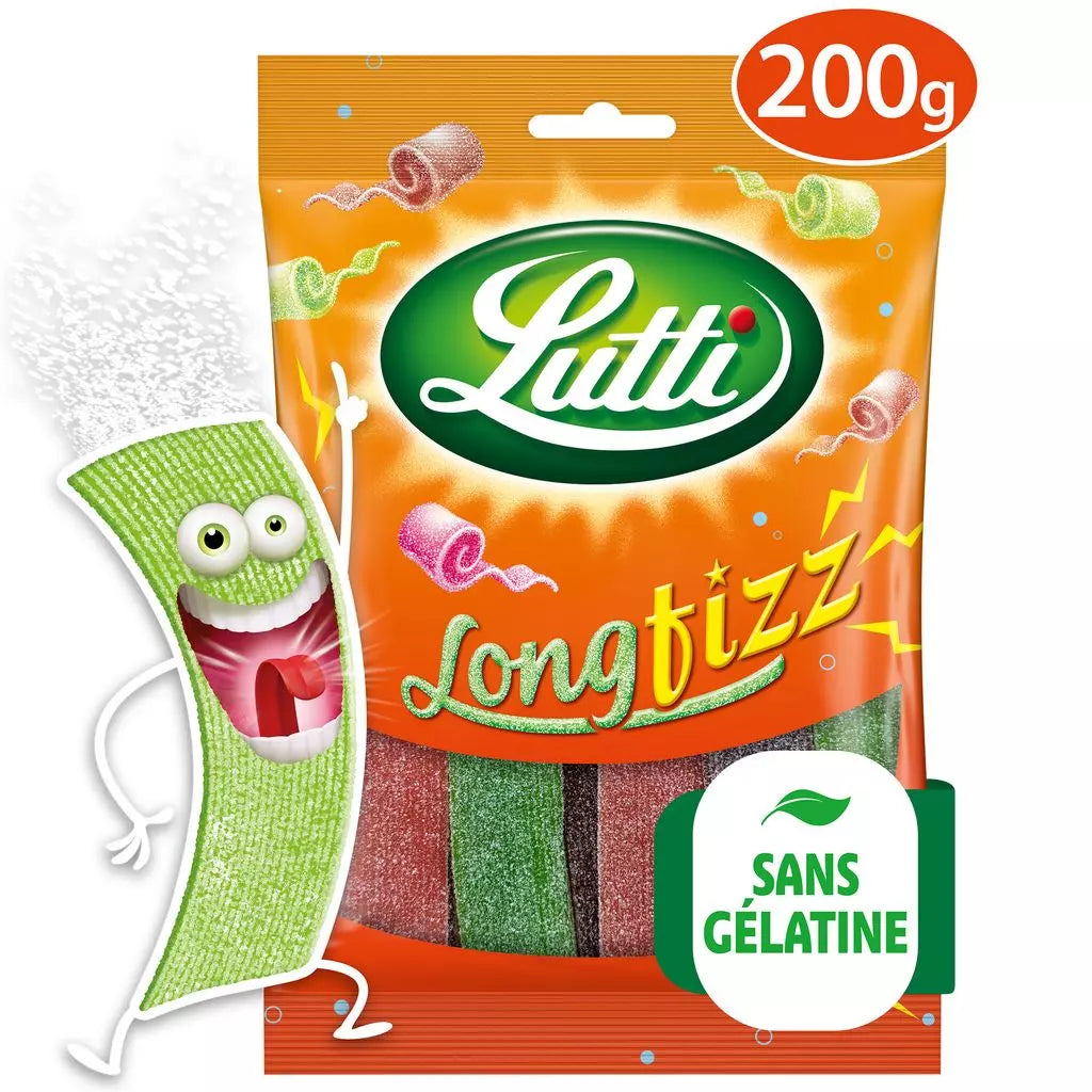 LUTTI Longfizz Tangy Fruit-Flavored Candies 200g