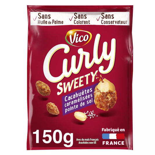 Cacahuètes caramélisées VICO Curly Sweety avec une pincée de sel 150g
