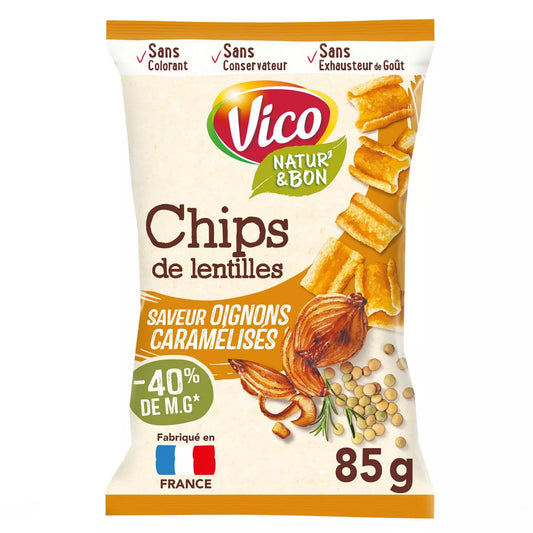 Chips de lentilles VICO saveur oignon caramélisé 85g
