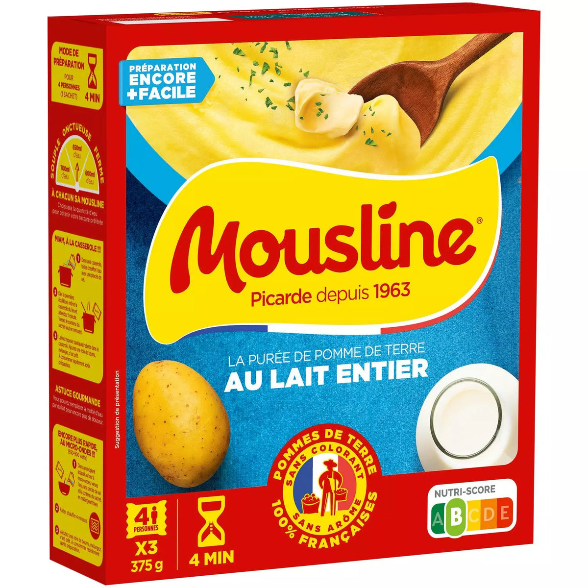 Mousline Purê de Batatas com Leite Integral 375g