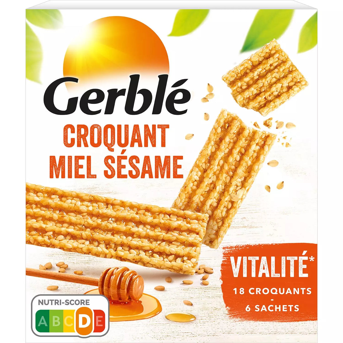 Biscuits croquants GERBLÉ au miel et au sésame, sachets fraîcheur 162g