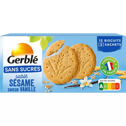 GERBLE Mürbegebäck Sesam-Vanille ohne Zucker 132g