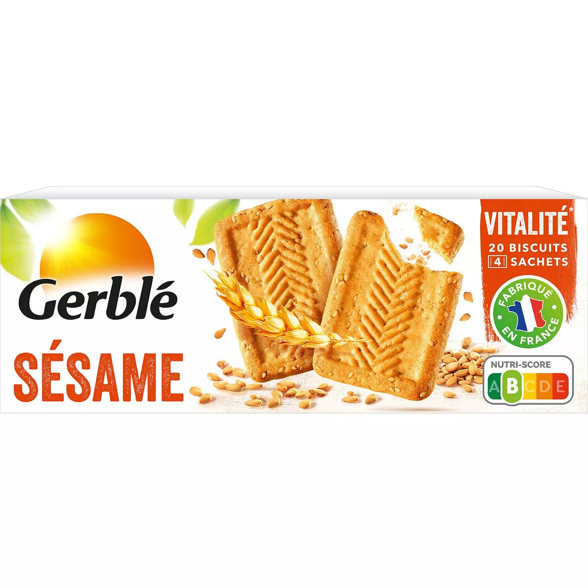 Biscotti al sesamo GERBLÉ – Confezioni freschezza (4 x 5 biscotti) – 230g