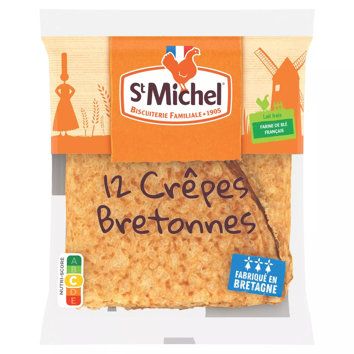 ST MICHEL Plain Breton crêpes made in Brittany 315g (12 Crêpes)*