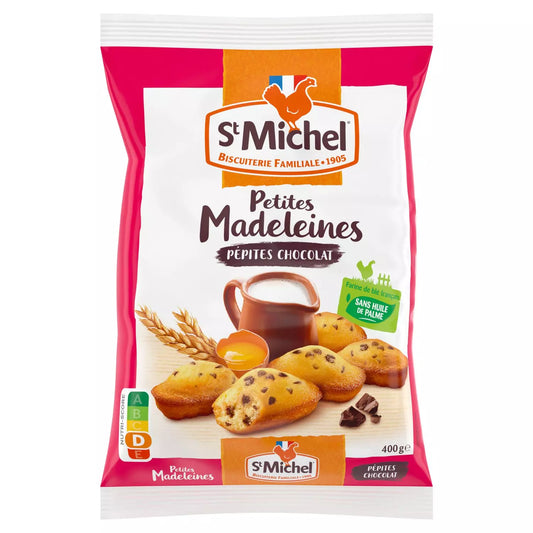 ST MICHEL Mini madeleines with chocolate chips, palm oil-free 400g*