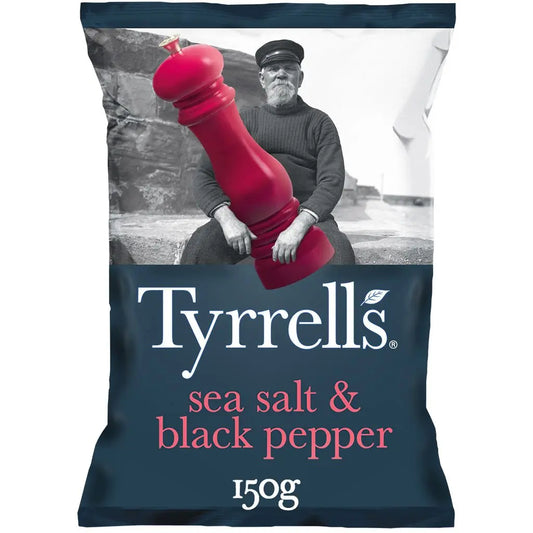 TYRRELL'S Chips with sel of mer and with black pepper 150g