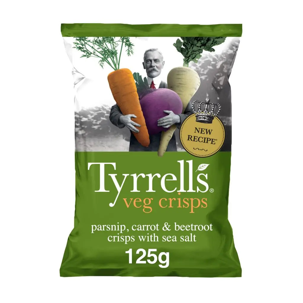 TYRRELL'S Chips vegetables flavor panais carrots betteraves 125g