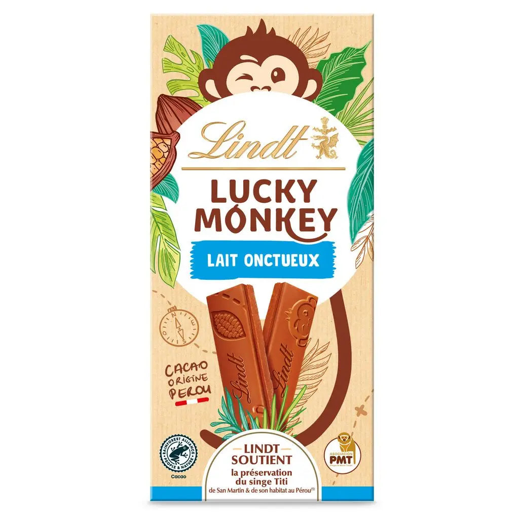 LINDT Glücklicher Affe Milchschokoladentafel 100g