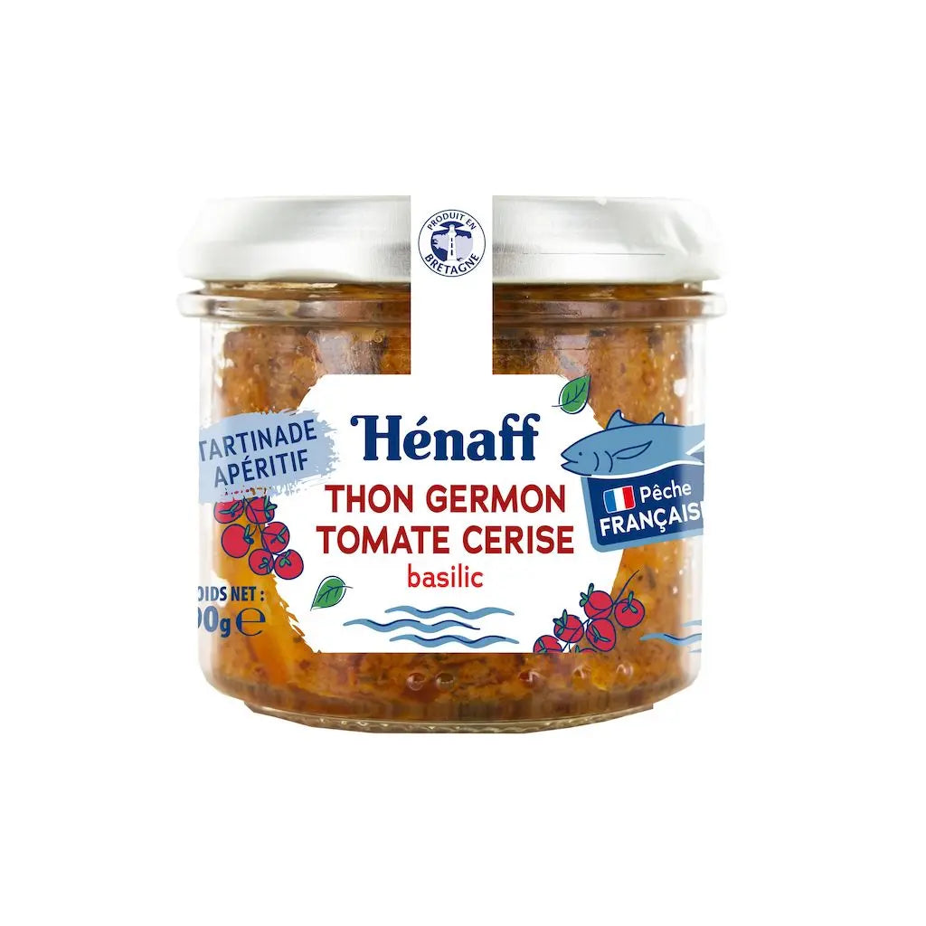 Pasta de atum albacora com tomate cereja e manjericão HENAFF 90g